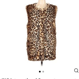 Leopard faux fur vest